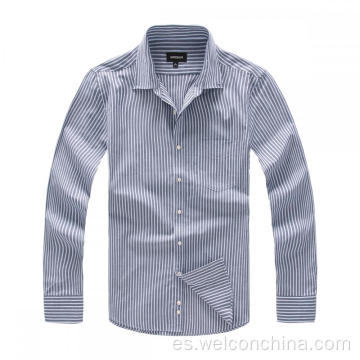 Softy Business Blue Color Camisa a rayas para hombres